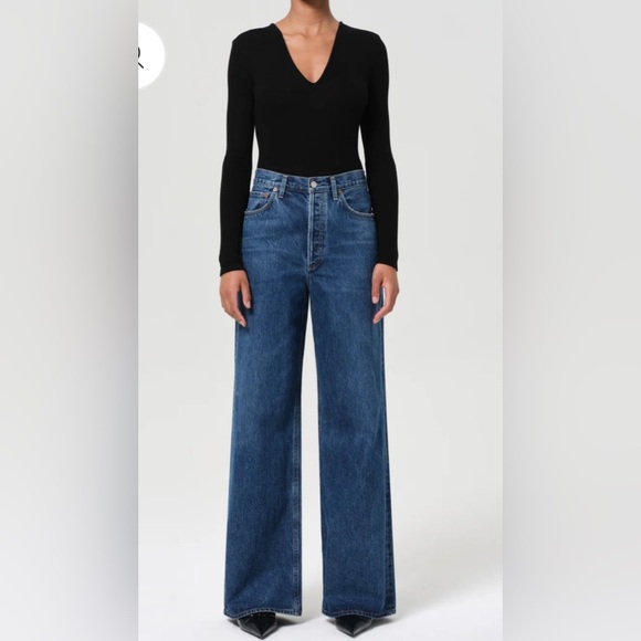 Agolde Dame High Rise Wide Leg Jeans - Picture 3 of 12